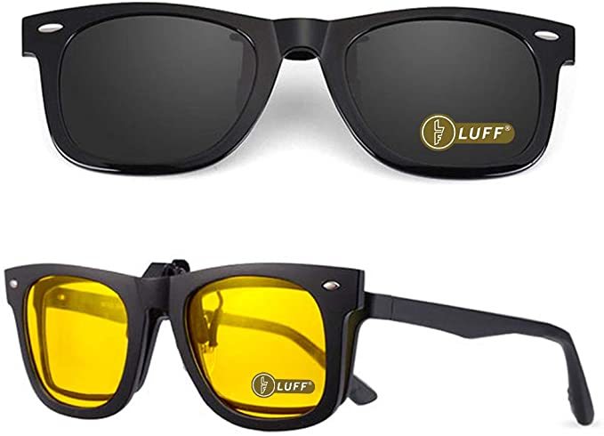 LUFF Night Driving Glasses Men Polarized Night Vision Glasses with Folding Case